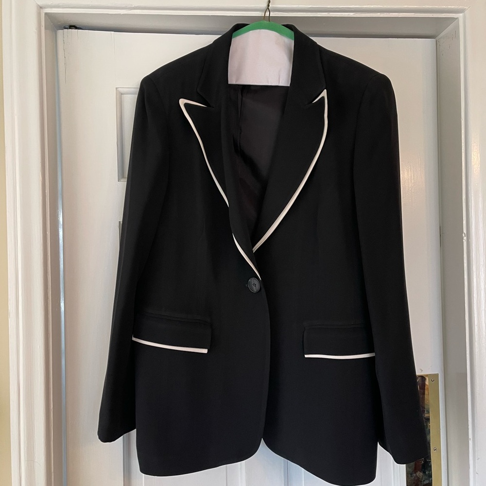 Lafayette 148 New York Black and White Tailored Blazer